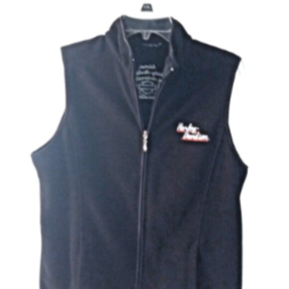 Harley-Davidson Women’s Vest Size M Black Fleece Full Zip Biker Motorcycle Logo - Picture 4 of 13